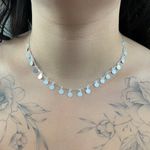 Choker Colar Prata Legítima 925 com Pingentes Medalhas