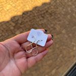 Brinco Argola Infinito Prata Legítima Fio Quadrado 3,5cm Tamanho P Fecho Encaixe