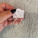 Brinco Argola Infinito Prata Legítima Fio Quadrado 3,5cm Tamanho P Fecho Encaixe