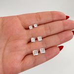 Trio Brincos Prata Legítima 924 Carre 4/5/6 milimetros