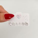 Trio Brincos Prata Legitima 925 Solitário 4/5/6 milímetros