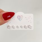 Trio Brinco Prata Legitima 925 Estrela Zirconia 4/5/6 milímetros