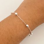 Pulseira Prata Legitima 925 5 Bolas 4mm