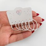 Kit Prata Legitima 925 Argola Navete Fio Quadrado