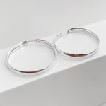 Brinco Argola Prata Legitima 925 4mm 3,5cm Fecho Encaixe