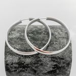 Brinco Argola Prata Legitima 925 4mm 3,5cm Fecho Encaixe