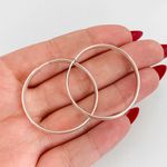 Brinco Argola Prata Legitima 925 4mm 3,5cm Fecho Encaixe