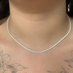 Colar Prata Legitima 925 Riviera Cristal 40cm + 5cm de Extensor 