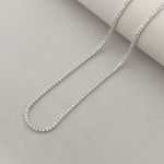 Colar Prata Legitima 925 Riviera Cristal 40cm + 5cm de Extensor 