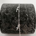 Pulseira Prata Legitima 925 5 Pingentes Cruz Lisa 1,4gr