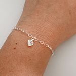 Pulseira Prata Legitima 925 Elos de Coração com Zirconia Cristal 1,1gr