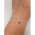 Pulseira Prata Legitima 925 Gotas Zirconia Preta 1,4g