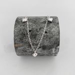 Tornozeleira Prata Legitima 925 Pingentes Coração Liso 1,8gr