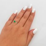 Anel Prata Legitima 925 Solitário Zirconia Verde