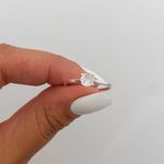 Anel Prata Legitima 925 Solitário Zirconia Cristal