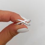 Anel Prata Legitima 925 em X Ajustável