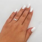 Anel Prata Legitima 925 em X Ajustável