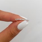 Anel Prata Legitima 925 Meia Aliança com Zirconia Cristal