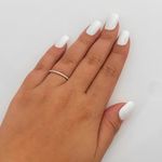 Anel Prata Legitima 925 Meia Aliança com Zirconia Cristal