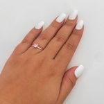 Anel Prata Legitima 925 Solitário Zirconia Rosa