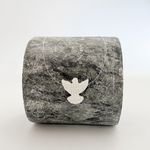 Colar Ponto Luz Espirito Santo em Madre Perola Fio Nylon 40cm