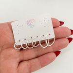 Kit Argola Redonda Prata Legitima 925 Fio Quadrado