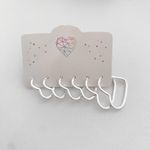 Kit Argola Coração Prata Legitima 925 Fio Quadrado