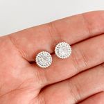 Brinco Prata Legitima 925 Zirconia Cristal com Detalhes