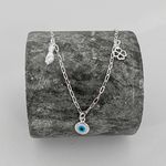 Pulseira Prata Legitima 925 Figa / Olho Grego / Trevo 1,4gr