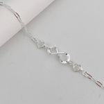 Pulseira Prata Legitima 925 Infinito com Coração Cristal 1,4gr