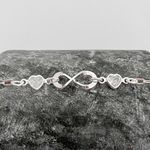 Pulseira Prata Legitima 925 Infinito com Coração Cristal 1,4gr