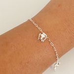 Pulseira Infantil Prata Legitima 925 Borboletas com Zirconia 1,2gr