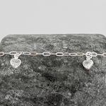 Pulseira Prata Legitima 925 5 Pingentes Coração Cristal 1,5gr