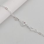 Pulseira Prata Legitima 925 3 Corações Zirconia Cristal 1,5gr