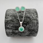 Conjunto Prata Legitima 925 Corrente 40cm + Brinco Zirconia Turmalina