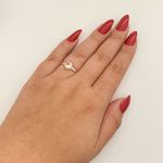 Anel Prata Legitima 925 Zirconia Morganite Redonda com Base Trabalhada