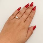 Anel Prata Legitima 925 Zirconia Cristal Redonda com Base Trabalhada