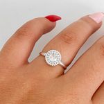 Anel Prata Legitima 925 Solitário Cristal com Detalhes