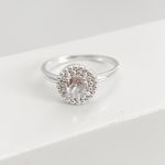 Anel Prata Legitima 925 Solitário Cristal com Detalhes