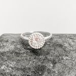 Anel Prata Legitima 925 Solitário Cristal com Detalhes