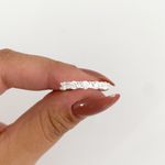 Anel Prata Legitima 925 Meia Aliança com Moissanite 