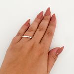 Anel Prata Legitima 925 Meia Aliança com Moissanite 