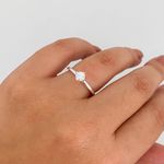 Anel Prata Legitima 925 Solitário Moissanite 4mm