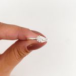 Anel Prata Legitima 925 Solitário Moissanite 4mm