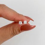 Brinco Prata Legitima 925 Moissanite 4mm