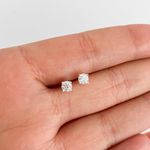 Brinco Prata Legitima 925 Moissanite 4mm