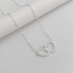 Corrente Prata Legitima 925 Corações com Zirconia 40cm