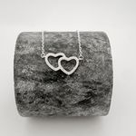 Corrente Prata Legitima 925 Corações com Zirconia 40cm