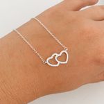 Corrente Prata Legitima 925 Corações com Zirconia 40cm