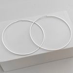 Argola Redonda Prata Legitima 925 7,5cm Fio Quadrado 1mm